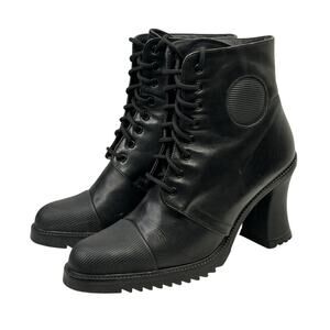 Browns Vintage Women's Victorian Steampunk Granny Boot EU 37 US 7 Heeled Leather